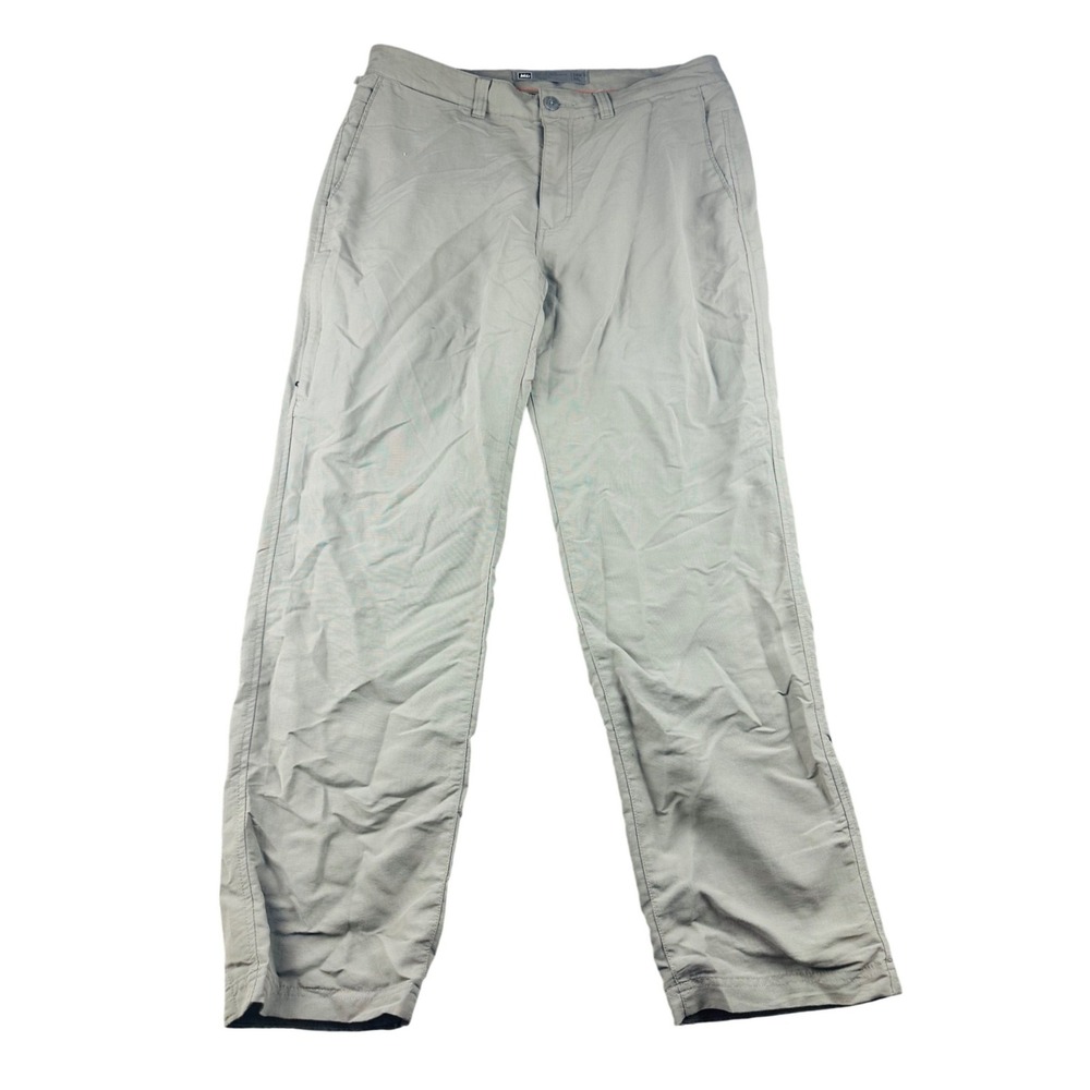 REI Co-op Hiking Pants Men 34x32 Beige Khakis Straight Leg Outdoor Utility